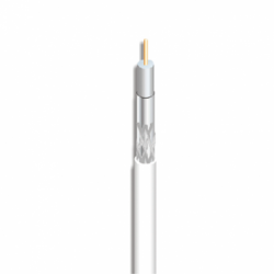 Cable coaxial de 6,9mm, 19dB a 862Mhz, 30dB a 2150Mhz, lámina y malla de alumínio, LSZH blanco. PE Interior / Exterior