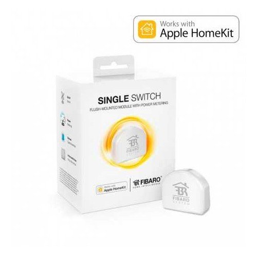 Fibaro Single Switch Relé ON/OFF oculto para equipos 1x2,5kW. Versión HOME KIT Apple Bluetooth