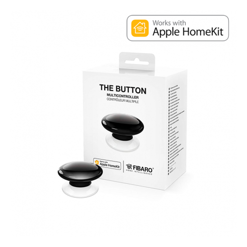 Botón de acción Fibaro Button Negro. Versión HOME KIT Apple Bluetooth