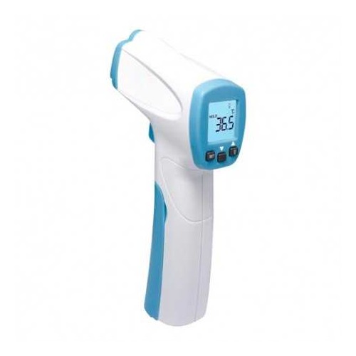 Termómetro infrarrojo de precisión, +-0.3º, 250ms, Rango de medición 32ºC ~ 43ºC. Notificación sonora por exceso de temperatura