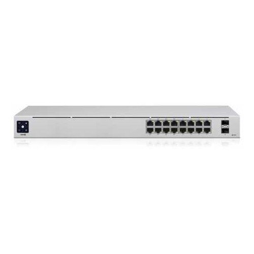 UniFi Switch 16 puertos GIGABIT (x8 POE+), 42W, 48V 802.3af/at y 2 puertos SFP fibra. RACK