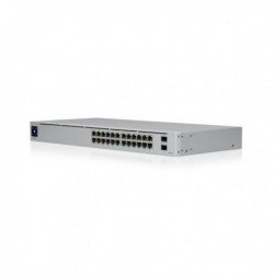 UniFi Switch 24 puertos GIGABIT (x16 POE+), 95W, 48V 802.3af/at y 2 puertos SFP fibra. RACK