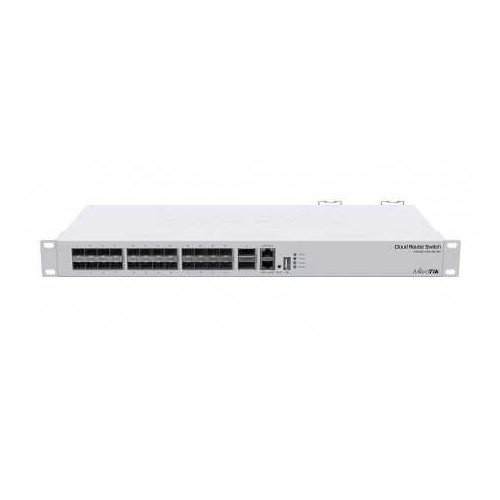 Cloud Router Switch 650Mhz, 64Mb, x24 sfp+, x1 10/100, x4 QSFP+ (40G), RouterOS / SwitchOS, Level 5