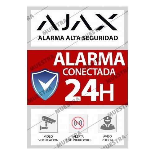 Cartel AJAX genérico de PVC exterior, DIN A4 (210x297mm)