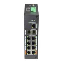 Switch de 8 puertos 10/100/1000 POE 120W + x1 UPLINK 10/100/1000 + x2SFP, para montaje en carril DIN