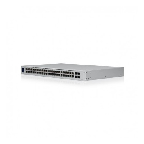 UniFi Switch 48 puertos Gb (x32 POE+ 48V 802.3af/at), 240W y 4 puertos SFP fibra. RACK