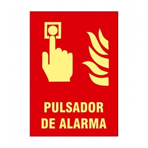 Cartel de señalización de pulsador alarma incendio