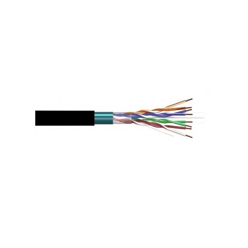 Cable CAT6 FTP, CCA, CPR-FCA, Polietileno (exterior), negro. Bobina 305mts