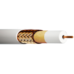 Cable coaxial de diámetro 6,8mm. 96 hilos. Conductor,CU 1,02mm. Apantallamiento 85dB. Clase A. Atenuación: 17,9dB (862MHz) / 29