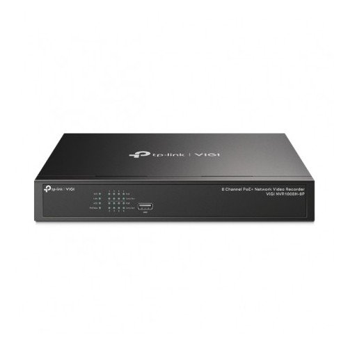 NVR 8ch IP PoE hasta 8Mpx, 80Mbps, H.265+, 53W, 1 HDD