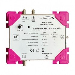 Amplificador FI + Mezcla de TDT, 35-40dB, 118dBu nivel de salida, Conector F. 2E (Terr/Sat) y 1S