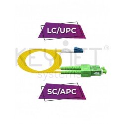 Latiguillo duplex LC/UPC - SC/APC, G657A2, SM, 3mm, LSZH-FR, 10mts