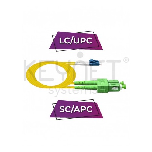 Latiguillo duplex LC/UPC - SC/APC, G657A2, SM, 3mm, LSZH-FR, 20mts