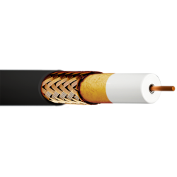 Cable coaxial cobre 6,8mm. Conductor interno CU 1,13mm. Atenuación: 17,4/28,2dB (862/2150MHz)